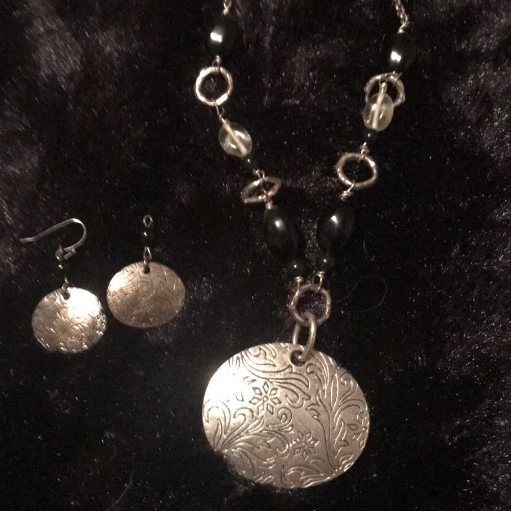 Lia Sophia Silver Necklace and earrings